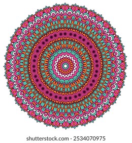 Arte em Mandala de multi cores deliciosa