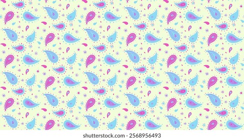 Delightful pastel paisley pattern.  Perfect for textile design, fashion, wrapping paper, or website backgrounds. .