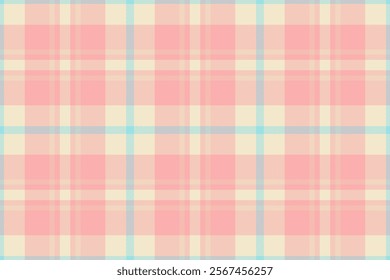 Delightful pastel pink and cream plaid pattern. Perfect for textile design, fashion, scrapbooking, or website backgrounds. Soft, delicate texture ideal for feminine or baby-related projects.