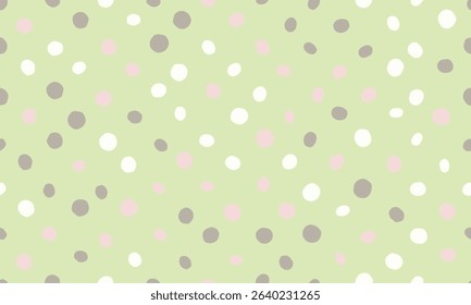 Delightful pastel polka dot pattern.  Perfect for backgrounds, textile design, or playful branding.  Soft, gentle colors evoke feelings of calmness and happiness.