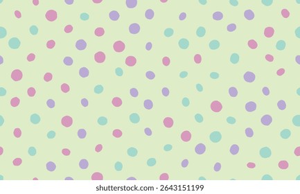 Delightful pastel polka dot pattern.  Perfect for playful backgrounds, textiles, or whimsical designs.  This cheerful, seamless texture evokes joy and spring.