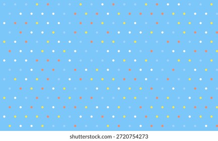 Delícia pastel polka padrão de pontos em um fundo azul claro. Perfeito para sites, blogs, apresentações ou qualquer projeto que precise de um toque alegre e divertido.