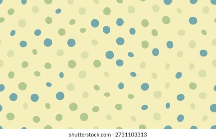 Delícia pastel polka padrão de pontos.  Perfeito para fundos alegres, têxteis ou branding divertido.  Um design simples, mas versátil, com uma estética desenhada à mão.