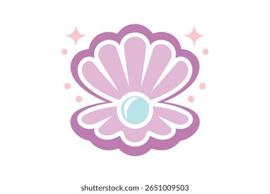 A delightful pink shell with a glistening blue pearl inside 