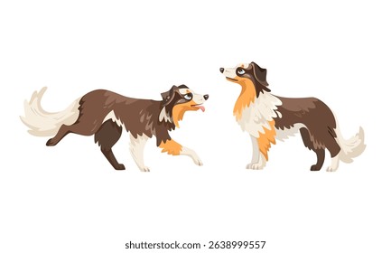 A delightful Pixel Art depicting Two Playful and Cheerful Collie Dogs in a colorful scene