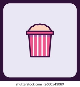Delightful Popcorn Bucket Icon Design for Movie Lovers