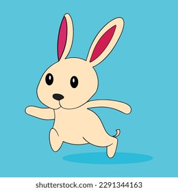 A Delightful Rabbit Vector Illustration. This is an editable and printable high quality vector eps file.