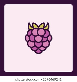 Delightful Raspberry Illustration, Bold Colors, and Playful Design Elements