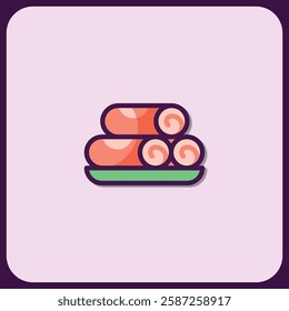 Delightful Rolled Delicacies Icon Design