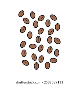  A delightful scattering of roasted coffee beans, ready to brew a rich and aromatic cup of coffee