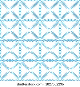 
Delightful seamless pattern of blue snowflakes on a white background. Winter decor items for postcards, wrapping paper, fabric, wallpaper and more. Stock vector illustration for decoration and design