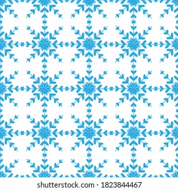 
Delicioso patrón impecable de copos de nieve sobre un fondo blanco. Elementos decorativos de invierno de estilo plano para tarjetas, papel envolvente, tela, papel pintado y más. Ilustración vectorial de existencias para la decoración