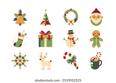 A delightful set of cute animals dressed in Christmas costumes, perfect for holiday-themed projects. These charming vector illustrations are ideal for use in greeting cards, invitations, social media.