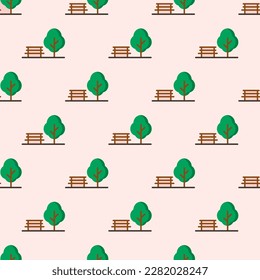Delightful square tile with an animated animal drawing. Seamless pattern with park on dim gray background. Design for webpages featuring animals.