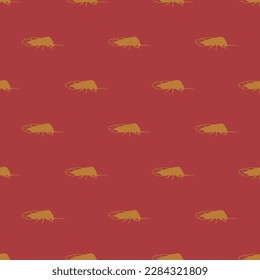 Delightful square tile with an animated animal drawing. Seamless pattern with insect shape of psyllid on smokey topaz background. Design for a brochure with an animal pattern.