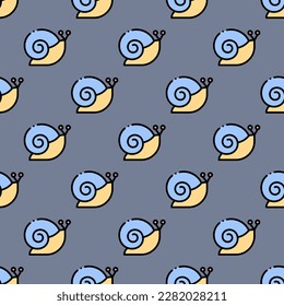 Delightful square tile featuring a vibrant animal drawing. Seamless pattern with snail on misty rose background. Design for a car decal featuring an animal motif.