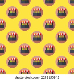 Delightful square tile featuring a vibrant food drawing. Seamless pattern with beverage on oxford blue background. Design for websites to make them more appealing to customers.
