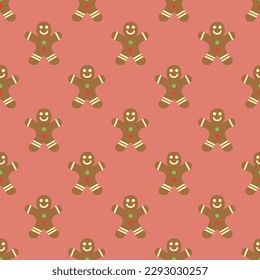 Delightful square tile featuring a vibrant food drawing. Seamless pattern with gingerbread on pale copper background. Design for newsletters to share information.