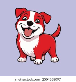 A delightful sticker of a happy dog, wagging its tail and sporting a big smile.