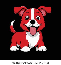 A delightful sticker of a happy dog, wagging its tail and sporting a big smile.