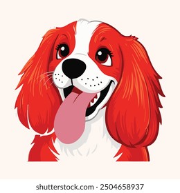 A delightful sticker of a happy dog, wagging its tail and sporting a big smile.