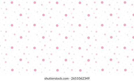 
Um fundo vetor delicioso com vários pontos cor-de-rosa polka de tamanho, ideal para projetos bonitos e doces.