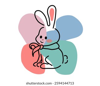 A delightful vector drawing of a rabbit, ideal for playful and nature-inspired digital artwork