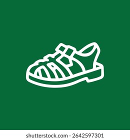 A delightful vector illustration of a children's sandal perfect for warm weather. Ideal for projects related to summer, footwear, and childhood.