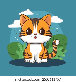 A delightful vector illustration of a cute cat 