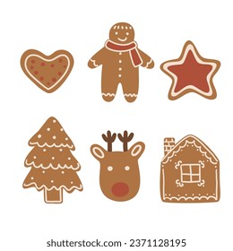 Delightful vector illustration of gingerbread cookies for your festive projects. Perfect for holiday cards, baking blogs, and seasonal decorations.