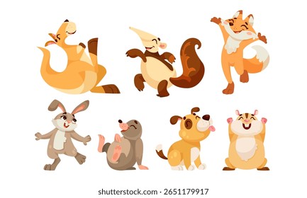 Delightfully Playful Pixel Animals Featuring Cheerful Designs That Bring Joy and Fun