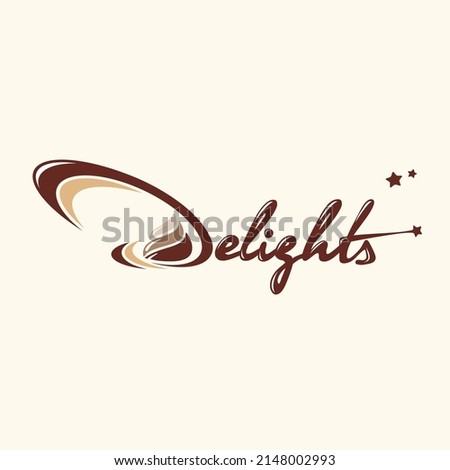 Delights text handwritten with chocolate