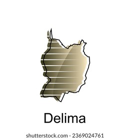 Delima map City. vector map of province Aceh capital Country colorful design, illustration design template on white background