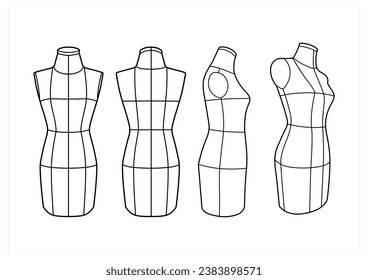 Delimited mannequin to measure cuts