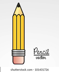 delineated pencil isolated on white background, vector illustration