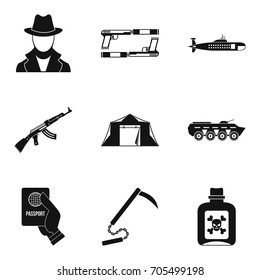 Delinquent icons set. Simple set of 9 delinquent vector icons for web isolated on white background