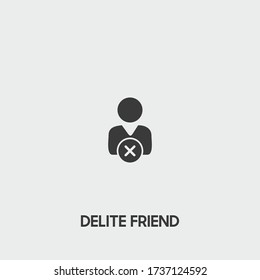 delite friend icon. delite friend vector on gray background