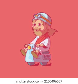 Deliver Blessings on Wheels vector illustration. Motivation, inspiration, funny design concept.
