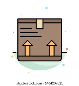 Deliver, Box, Arrow, Up Abstract Flat Color Icon Template. Vector Icon Template background