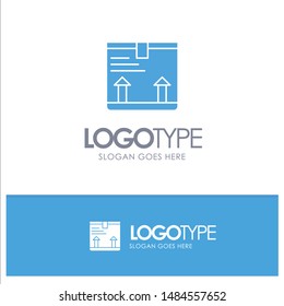 Deliver, Box, Arrow, Up Blue Logo vector. Vector Icon Template background