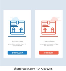 Deliver, Box, Arrow, Up  Blue and Red Download and Buy Now web Widget Card Template. Vector Icon Template background