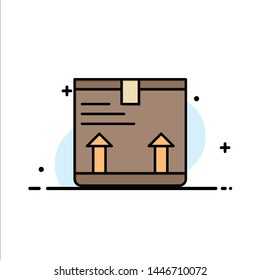 Deliver, Box, Arrow, Up  Business Flat Line Filled Icon Vector Banner Template