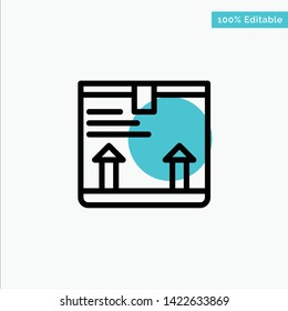 Deliver, Box, Arrow, Up turquoise highlight circle point Vector icon