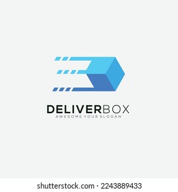 deliver box design gradient logo vector
