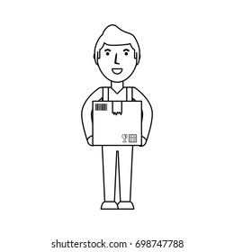 Deliver courier cartoon