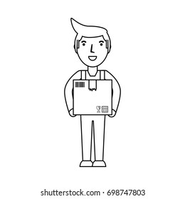 Deliver courier cartoon