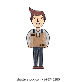 Deliver courier cartoon