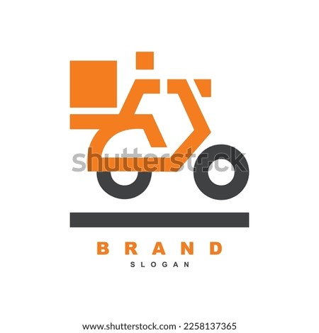 Deliver drive logo design. Man driving scooter logo vector