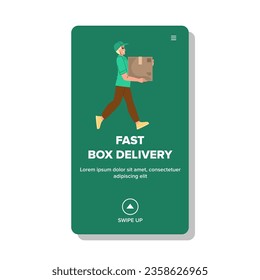 deliver fast box delivery vector. shipment cargo, service order, cardboard online deliver fast box delivery web flat cartoon illustration
