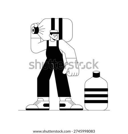 Deliver Fresh Water  vector illustration Eps 10 File     